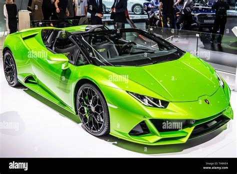 Geneva Switzerland March Metallic Green Lamborghini Huracan