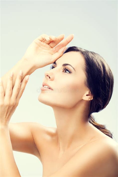 Portrait Of Woman With Naked Shoulders Stock Photo Image Of Style Glamorous