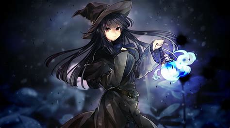 HD wallpaper: long hair, anime, Utau, hat, witch, anime girls ...