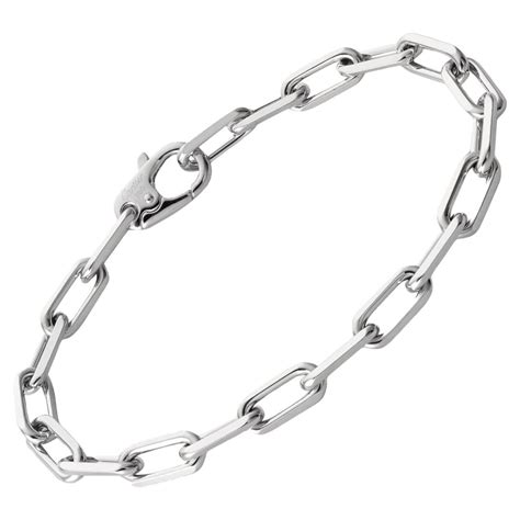 Cartier Santos De Cartier 18k White Gold Link Bangle Bracelet At