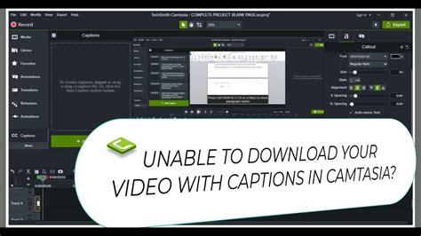 How To Export Video With Captions In Camtasia Youtube