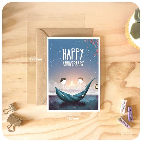 Anniversary Card For Husband Boyfriend Gay Couple By Lanther Black