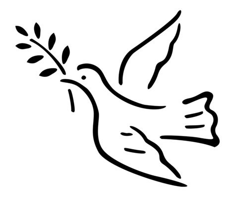 Free Dove With Olive Branch Silhouette, Download Free Dove With Olive ...