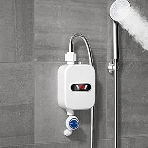 Instant Electric Tankless Hot Water Heater Remote Instantaneous Heating Tap Shower Machine Led
