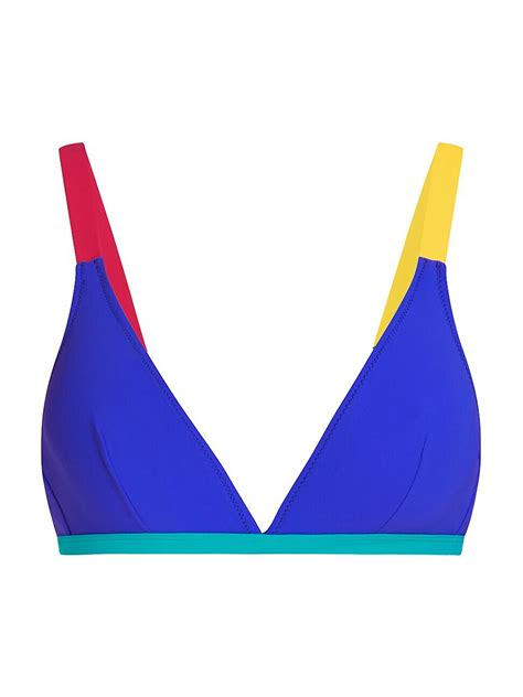 Valimare Women S St Barth S Colorblocked Triangle Bikini Top Blue