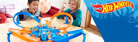Hot Wheels Track Set With 1 64 Scale Toy Car 4 Intersections For