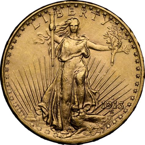 20 Saint Gaudens Double Eagle US Gold Coin MS 62 D 1913 NGC Certified