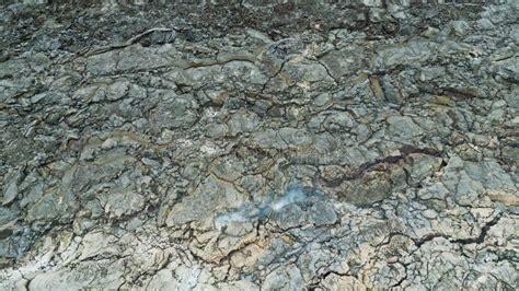 Steam Coming Out Of Hot Lava Rocks Still Cooling Down Near Geldingadalir Volcano In Iceland