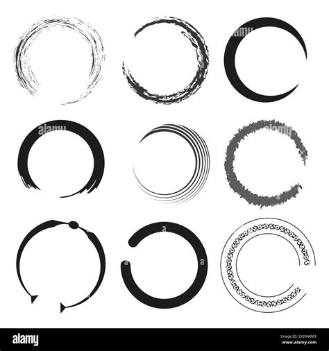 Variety Of Circle Icons Grunge And Smooth Edges Design Element