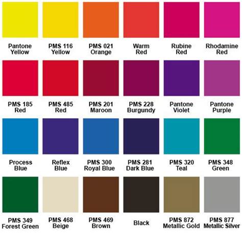 Pantone PMS Ink Color Chart Edu Svet Gob Gt