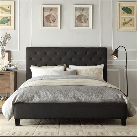 Istyle Chester Queen Bed Frame Fabric Charcoal Bunnings Australia
