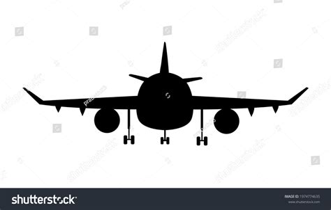 Airplane Silhouette Isolated On White Background Stock Vector (Royalty ...