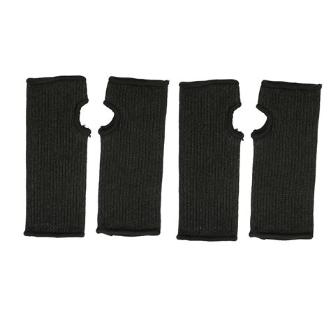 2024 4pcs Cut Resistant Sleeves Level 5 Protection Thumb Slot Design Good Fit Black Thickened