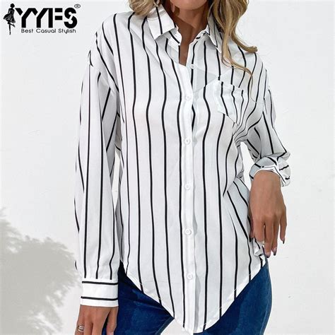 Купить YYFS женские модные повседневные свободные блузки и рубашки с ...