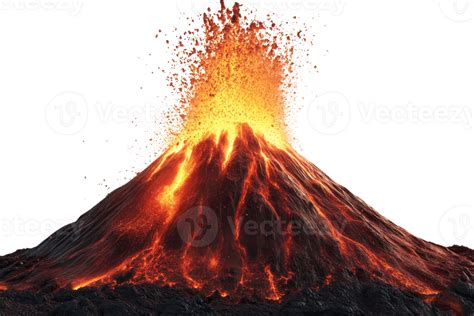 powerful eruption   volcano  flowing lava  spewing ash