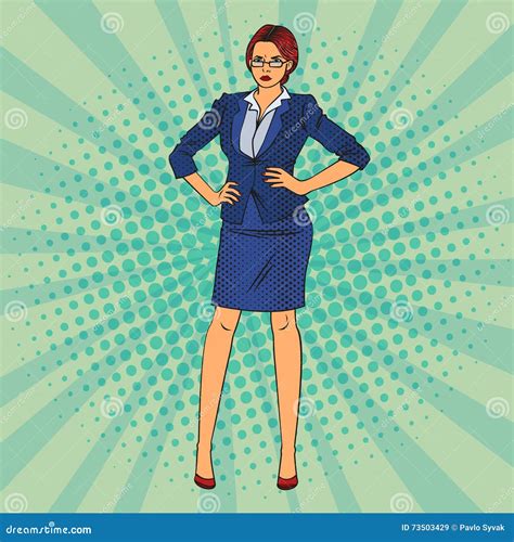 Confident Business Woman Pop Art Stock Vector Illustration Of Corporate Lady 73503429