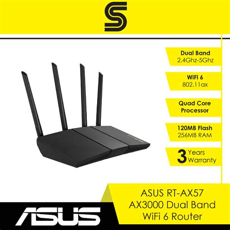 Asus Rt Ax57 Ax3000 Dual Band Wifi 6 Router Shopee Malaysia