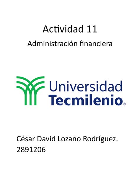 Actividad Administracion Financiera Actividad Administraci N