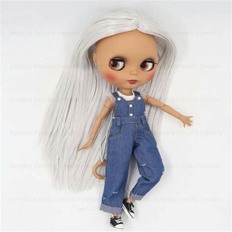 Factory Blythe Doll Nude Jointed Body White Hair Matte Face Diy Fashion Toy Ebay