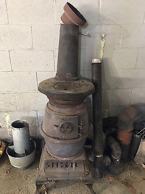 Antique Oak 116 Round Cast Iron Parlor Wood Pot Belly Stove Peninsular