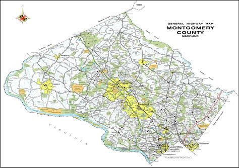 Montgomery County Highway Map 2013 Maryland Area USA Birds Eye | Etsy