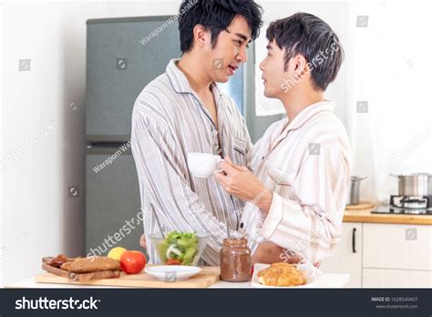 Asian Gay Couple Homosexual Cooking Together Stock Photo 1628540407 Shutterstock