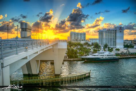 Fort Lauderdale Florida Sunset At 17 Street Bridge