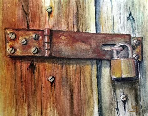 The Barn Lock 1 Painting by Irene Bacchi - Fine Art America