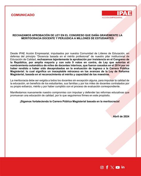 RECHAZAMOS APROBACIÓN DE LEY EN EL CONGRESO QUE DAÑA GRAVEMENTE LA