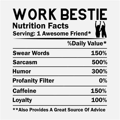 Premium Vector Work Bestie Nutrition Facts Vector T Shirt Design