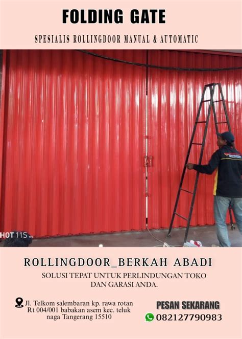 Jual Pintu Geser Folding Gate Galvalum Ketebalan Plat Daun 05 Mm
