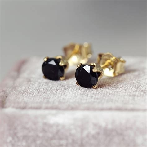 Black Spinel Earrings Black Spinel Stud Earrings