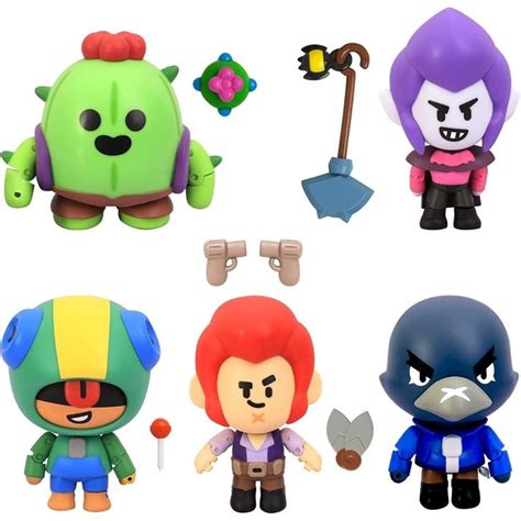 Brawl Stars Gamer Line Friends 5pk Spike Crow Colt Leon Mortis Figure