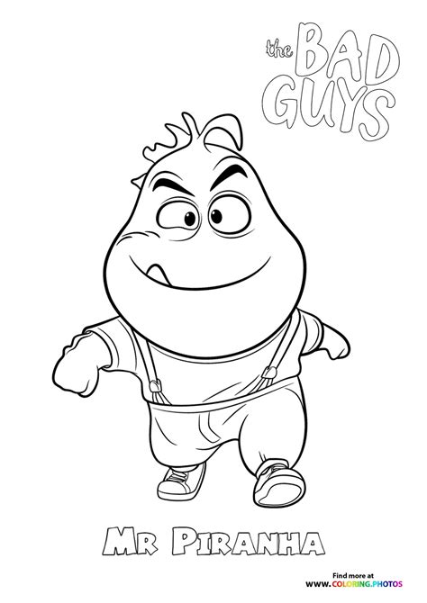 Bad guy mr piranha - Coloring Pages for kids