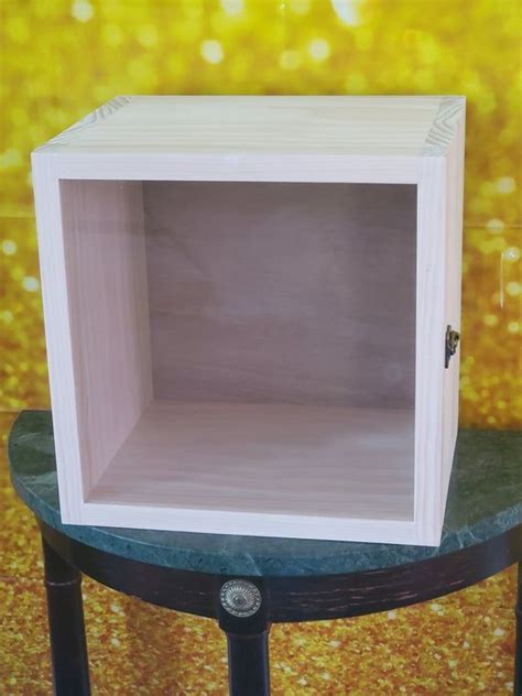 X X Wooden Shadow Box Hinged Glass Lid Display Case Box