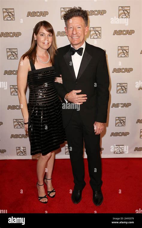 Lyle Lovett and April Kimble arriving at the 50th Annual ASCAP Awards ...