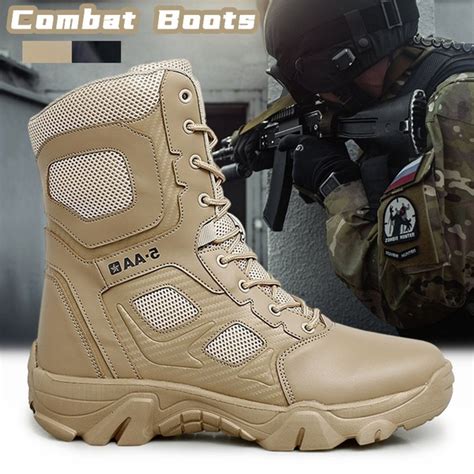 Army Commando Combat Desert Outdoor Hiking Boots For Men Military Hombres Boots Climbing Shoes