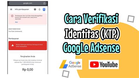 Cara Verifikasi Identitas Google Adsense Lewat Hp Anda Harus