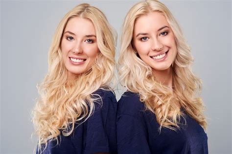 Free Photo Portrait Of Blonde Twins