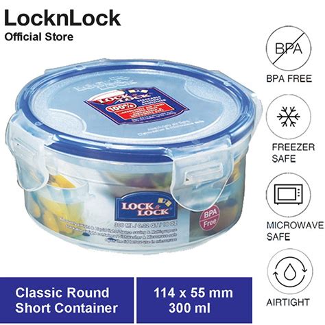 Locknlock Classic Round Short Container Ml Hpl Shopee Malaysia