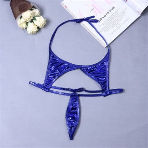 Women Sexy Sling Shot Micro Mini Bikini Thong One Piece Teddy Swimwear
