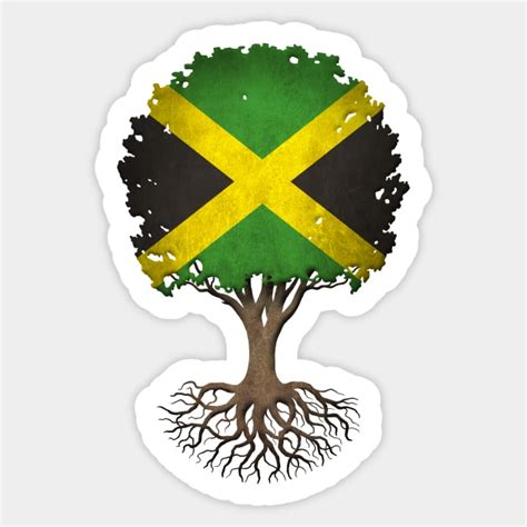 Tree Of Life With Jamaican Flag Jamaica Sticker Teepublic