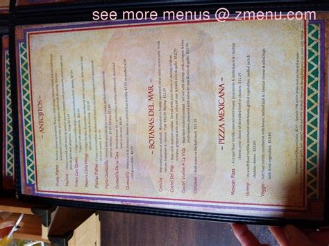 Menu at Mario's Mexican Restaurant, Huntington Beach, Springdale St