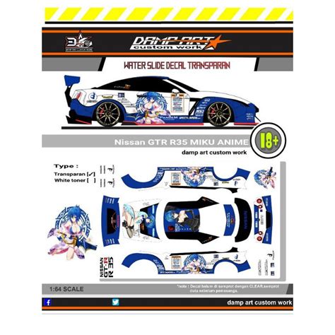 Nissan Gtr R Anime Hot Wheels Decal Shopee Singapore