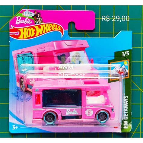 Miniatura Carrinho Hot Wheels BARBIE DREAM CAMPER 1 64 Shopee Brasil