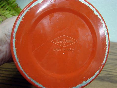 Vintage West Bend Aluminum Orange Blend Grease Canister Jar Moose R