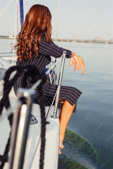 Premium Photo | Attractive girl on a yacht at summer day. close up of