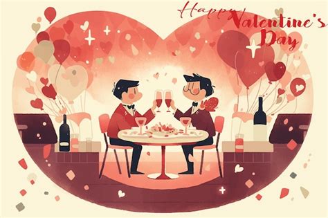 Premium Vector Vector Illustration A Gay Couple In Love For Valentines Day Or Pride Day