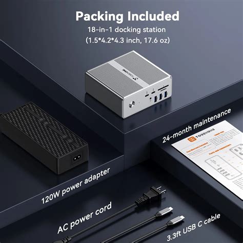 Tobenone Displaylink Docking Station 4 Monitor 18 Ports For Pc And Mac