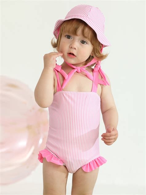 Bullpiano Baby Girl Swimsuit Infant Bathing Suit Summer Ruffle One Piece Sleeveless Bikini